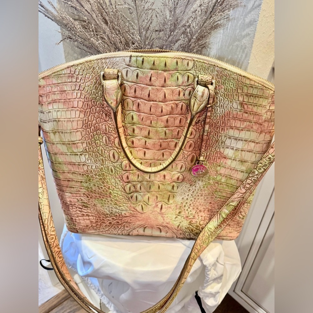 Brahmin NWOT Crocodile-Embossed Shoulder/crossbody Bag with dust bag. One owner